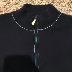 1/4 Zip - contrast stitching - cotton/cashmere